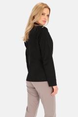 Czarny żakiet z imitacji zamszu