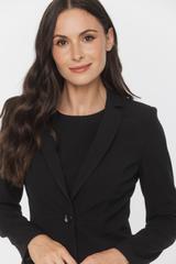 Black jacket with slimming pleats