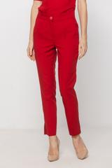 Czerwone klasyczne spodnie w kant z kieszeniami