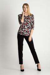 Wzorzysta bluzka z rękawami 3/4