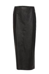 Długa spódnica z czarnej skóry ekologicznej
