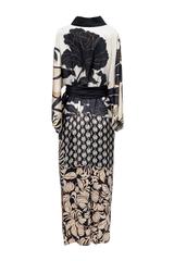 Długa unikatowa sukienka o kroju szlafrokowym w rozmiarze 38