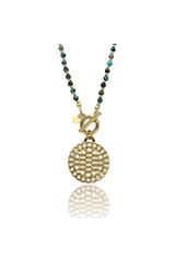 A long stylish necklace with natural stones