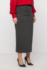 Dopasowana spódnica z ciemnoszarej grubej dzianiny