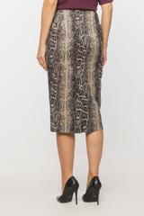 Dopasowana spódnica za kolano z motywem skóry węża