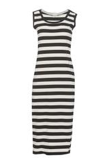 Dopasowana sukienka w paski z dzianiny bawełnianej