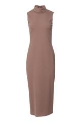 Dopasowana sukienka z dzianiny w kolorze greige