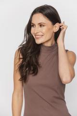 Dopasowana sukienka z dzianiny w kolorze greige