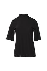 Dopasowany czarny półgolf z krótkim rękawem