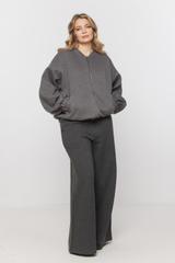 Dresowa szara bluza o kroju bomberki