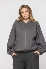 Dresowa szara bluza o kroju bomberki