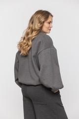Dresowa szara bluza o kroju bomberki