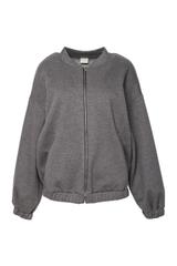 Dresowa szara bluza o kroju bomberki