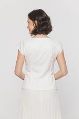 Dwurzędowa bluzka w kolorze ecru