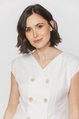 Dwurzędowa bluzka w kolorze ecru