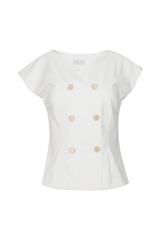 Dwurzędowa bluzka w kolorze ecru