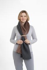 Dwustronny ciepły szaro-brązowy szal