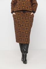 Dzianinowa bawełniana spódnica z kieszeniami