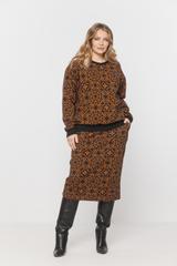 Dzianinowa bawełniana spódnica z kieszeniami