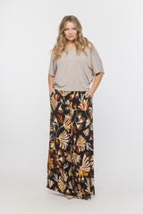 Dzianinowa beżowa bluzka ze ściągaczem w talii