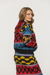 Dzianinowa bluza w kolorowe wzory
