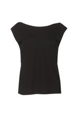 Knitted blouse with a boat neckline in black