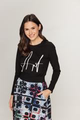 Dzianinowa bluzka z napisem