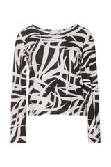 Dzianinowa bluzka z rękawem 3/4 i okrągłym dekoltem