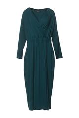 Dzianinowa morska sukienka z elastyczną talią