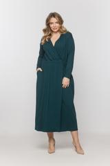 Dzianinowa morska sukienka z elastyczną talią