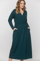 Dzianinowa morska sukienka z elastyczną talią