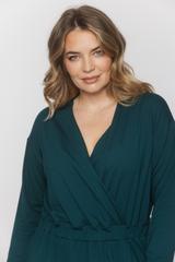 Dzianinowa morska sukienka z elastyczną talią