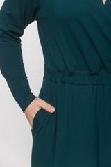 Dzianinowa morska sukienka z elastyczną talią