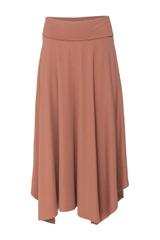 Dzianinowa rozkloszowana spódnica z wywijanym pasem