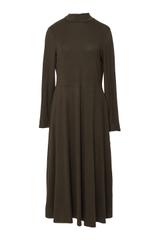 Dzianinowa sukienka khaki z dodatkiem wełny