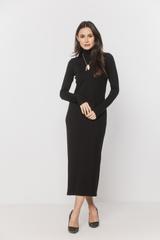 Dzianinowa sukienka w kolorze czarnym z półgolfem