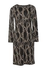 Sukienka z długim rękawem z ciepłej wzorzystej dzianiny