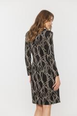 Sukienka z długim rękawem z ciepłej wzorzystej dzianiny