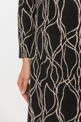 Sukienka z długim rękawem z ciepłej wzorzystej dzianiny