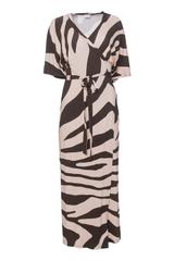 Dzianinowa sukienka z szerokim krótkim rękawem