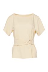 Dzianinowa żółta bluzka w eleganckim wydaniu