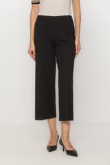 Dzianinowe czarne spodnie w kant o długości 7/8