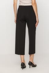 Dzianinowe czarne spodnie w kant o długości 7/8