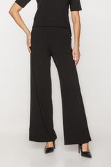 Dzianinowe czarne spodnie z wysokim stanem