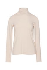 Dzianinowy beżowy golf z domieszką wełny