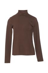 Dzianinowy brązowy golf z domieszką wełny