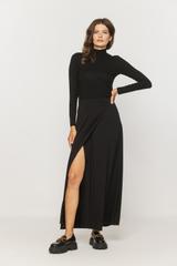 Dzianinowy czarny półgolf z długim rękawem