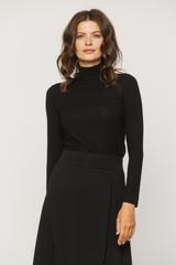 Dzianinowy czarny półgolf z długim rękawem