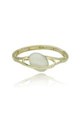 Efektowna złota bransoletka z jasnym kamieniem żywicznym