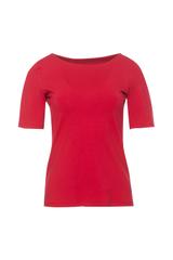 Elastyczna ciemnoczerwona bluzka z krótkim rękawem